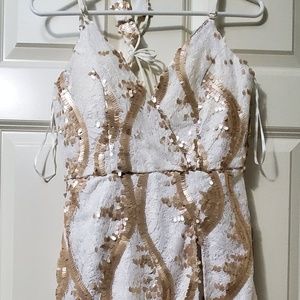 Shoptheboutique Latiste Sequin Skort Romper